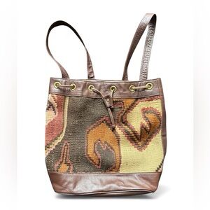 Brown and Tan Kilm Tote Bag made in Toronto